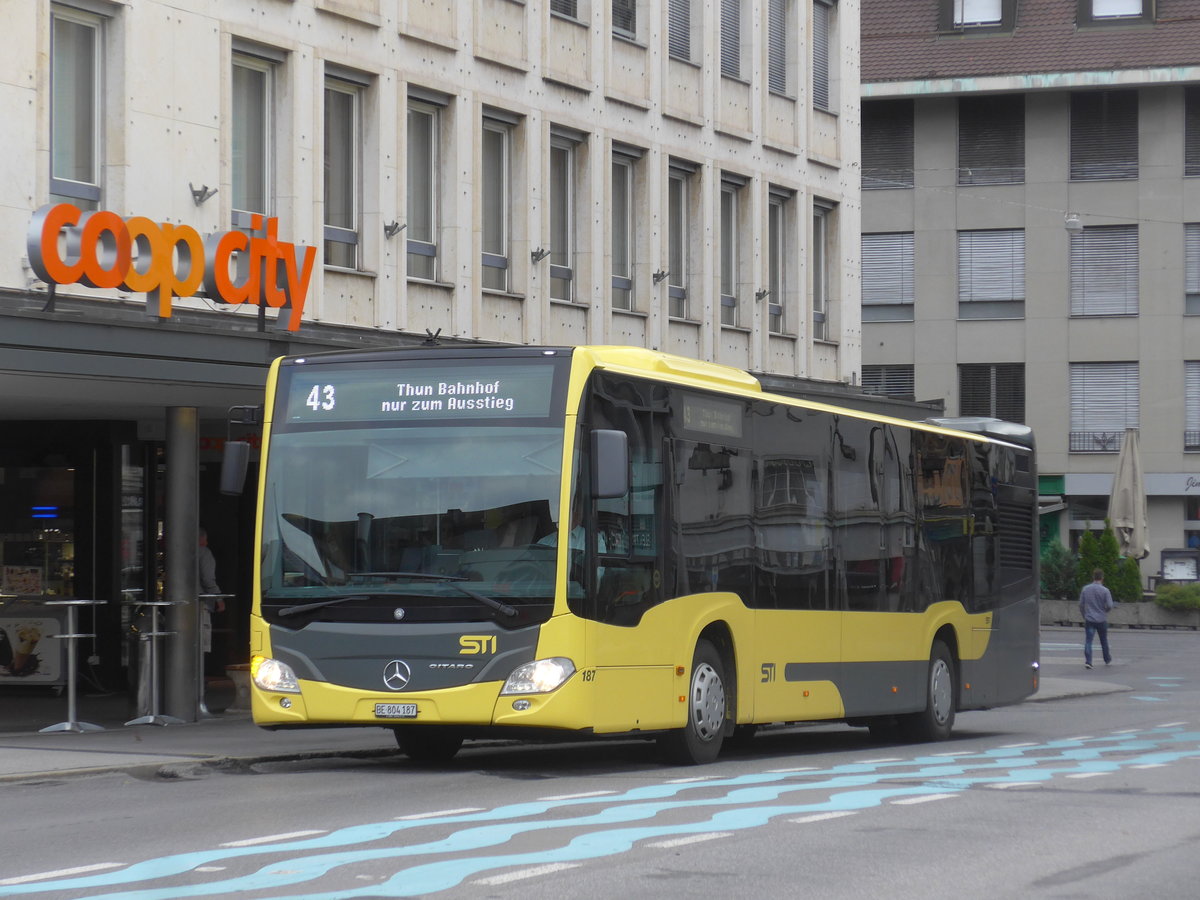 (208'192) - STI Thun - Nr. 187/BE 804'187 - Mercedes am 29. Juli 2019 in Thun, Marktgasse