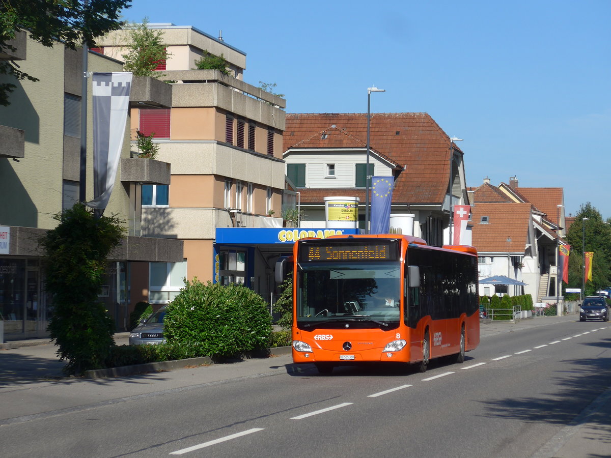 (208'400) - RBS Worblaufen - Nr. 8/BE 535'308 - Mercedes am 4. August 2019 beim Bahnhof G�mligen