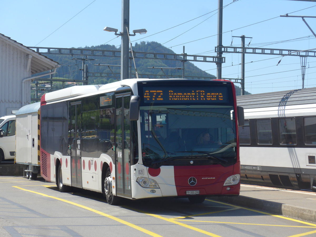 (208'420) - TPF Fribourg - Nr. 65/FR 300'298 - Mercedes am 4. August 2019 beim Bahnhof Pal�zieux