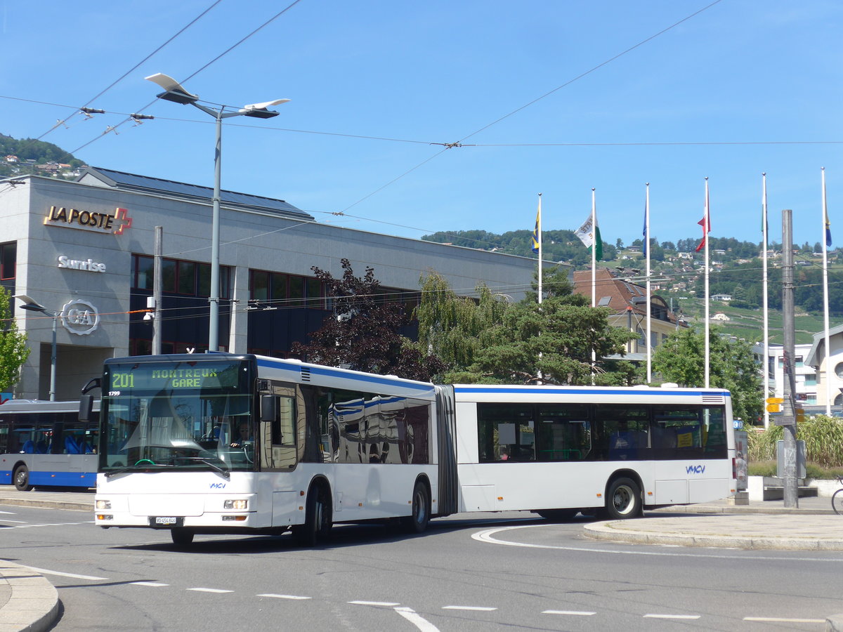 (208'470) - VMCV Clarens - Nr. 906/VD 454'846 - MAN (ex transN, La Chaux-de-Fonds Nr. 243; ex TN Neuch�tel Nr. 243) am 4. August 2019 beim Bahnhof Vevey