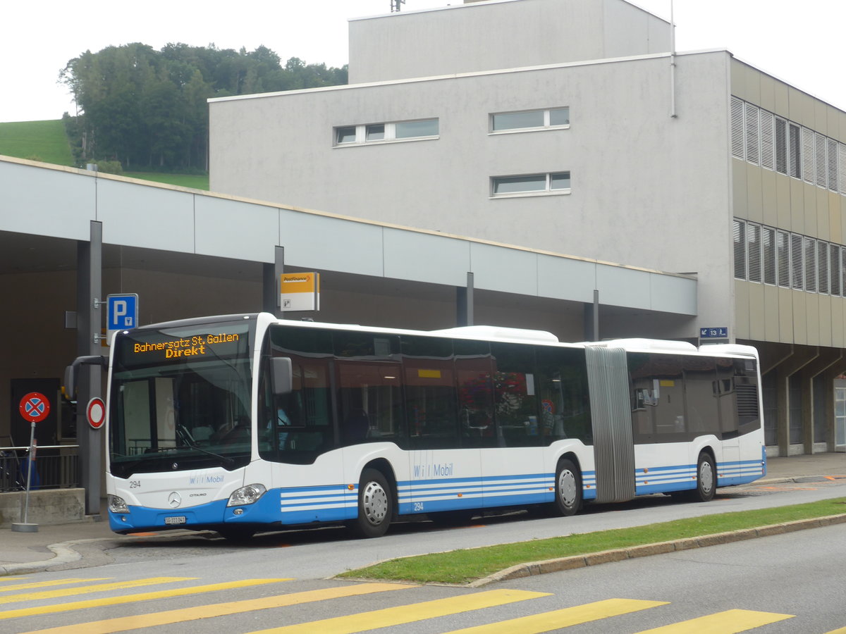 (208'923) - WilMobil, Wil - Nr. 294/SG 311'041 - Mercedes am 17. August 2019 beim Bahnhof Herisau