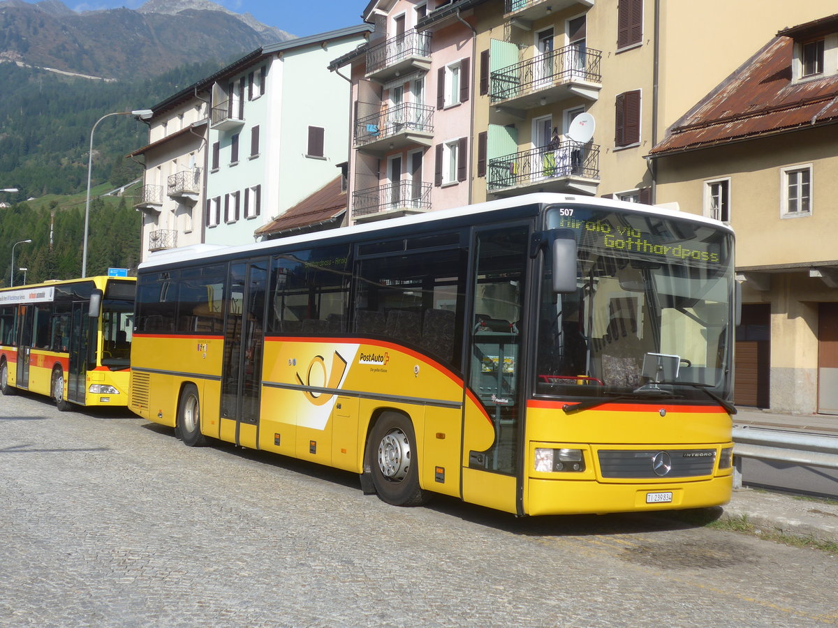 (209'820) - Marchetti, Airolo - TI 239'834 - Mercedes (ex AVG Meiringen Nr. 70) am 22. September 2019 beim Bahnhof Airolo