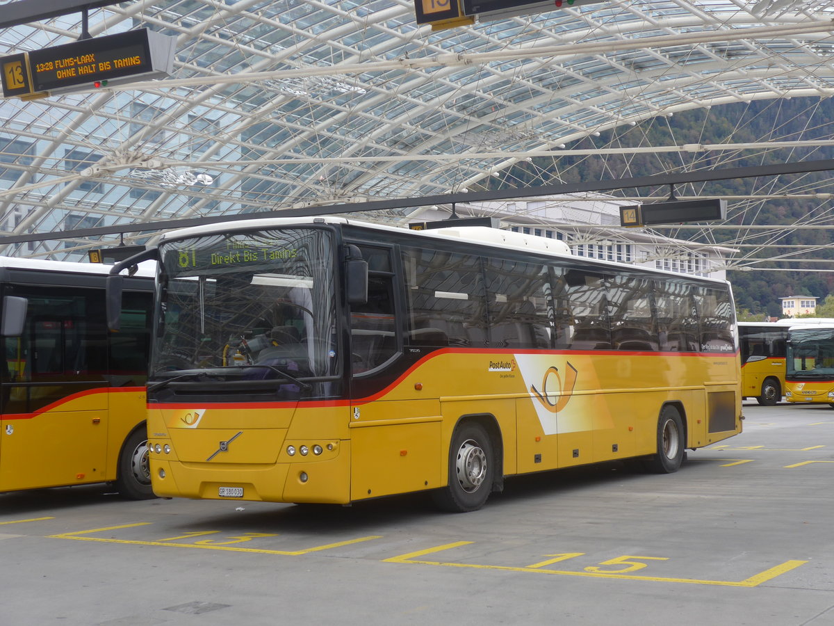 (209'999) - PostAuto Graub�nden - GR 180'030 - Volvo (ex Reptrans, Salouf; ex PostAuto Graub�nden GR 102'313) am 6. Oktober 2019 in Chur, Postautostation