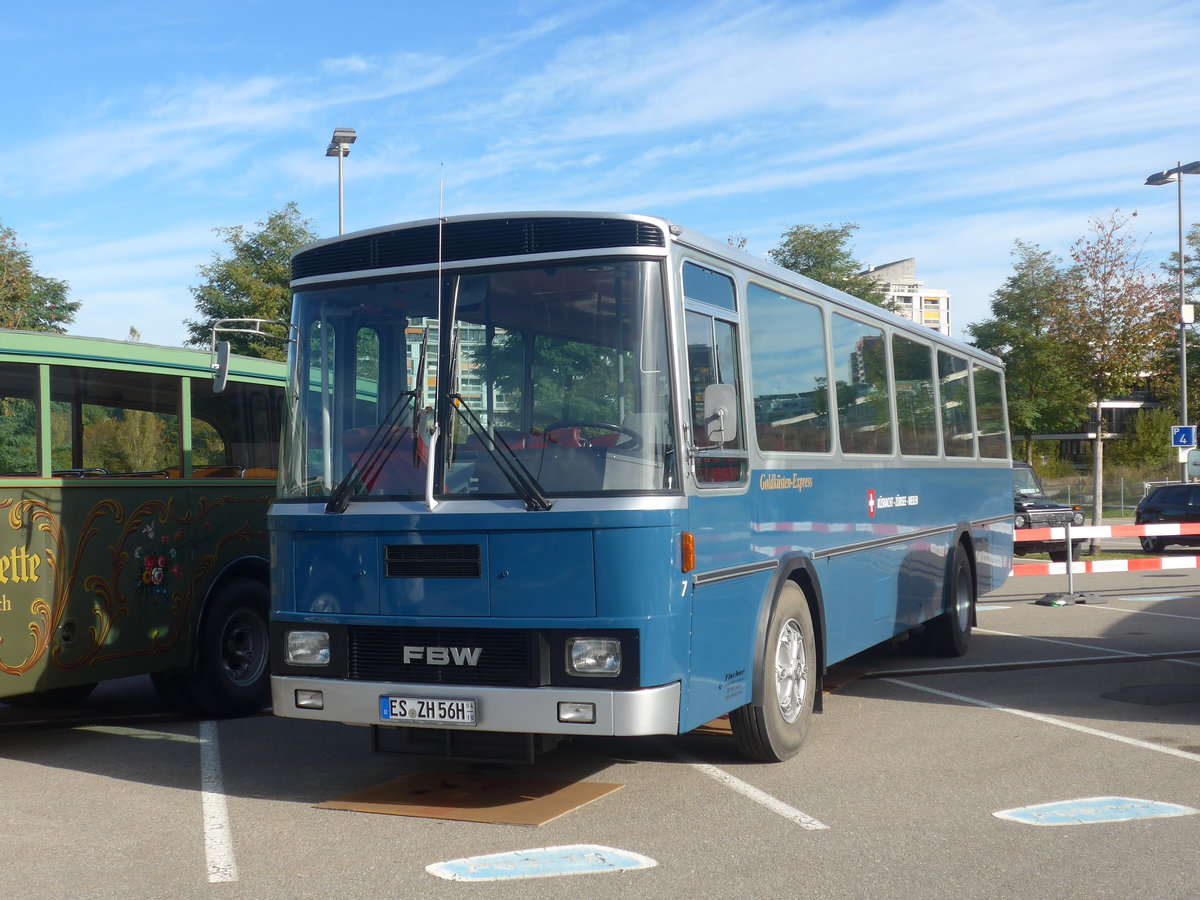 (210'117) - Aus Deutschland: Fischer, Weilheim - Nr. 7/ES-ZH 56H - FBW/T�scher (ex Schneider, CH-Wettswil; ex Tiemann, CH-Oetwil Nr. 7; ex VZO Gr�ningen/CH Nr. 7) am 12. oktober 2019 in Bern, Westside