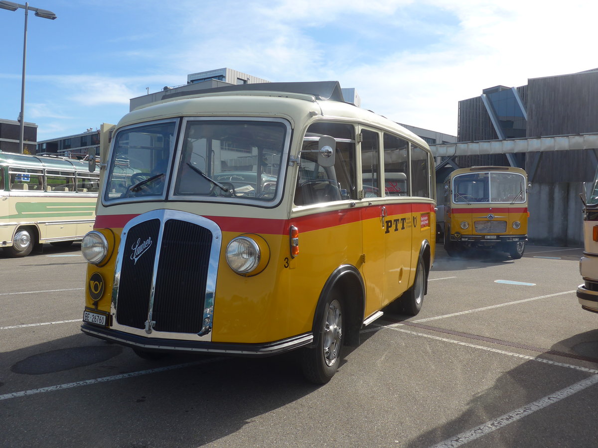 (210'193) - Schmid, Th�rishaus - Nr. 3/BE 26'760 - Saurer/Gangloff (ex Geiger, Adelboden Nr. 3) am 12. Oktober 2019 in Bern, Westside