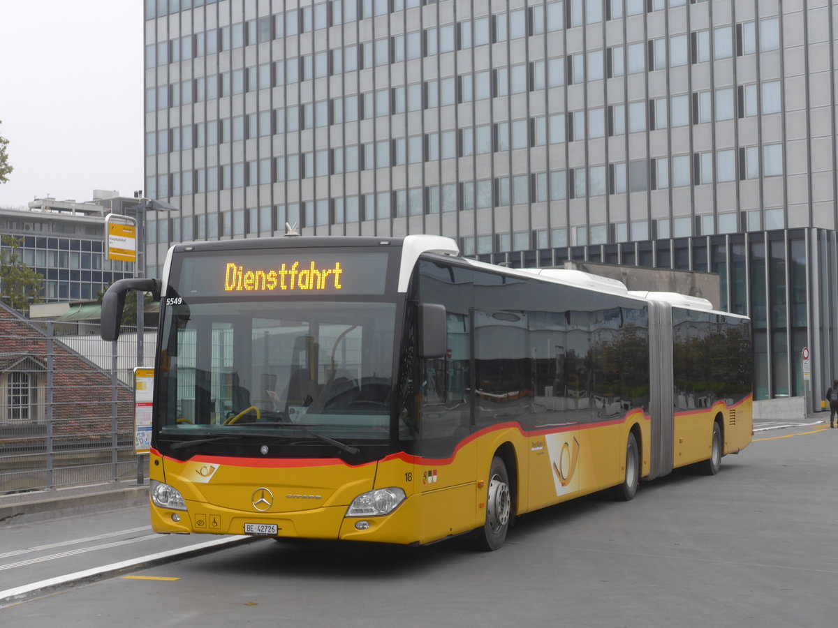 (210'396) - Steiner, Ortschwaben - Nr. 18/BE 42'726 - Mercedes am 20. Oktober 2019 in Bern, Postautostation