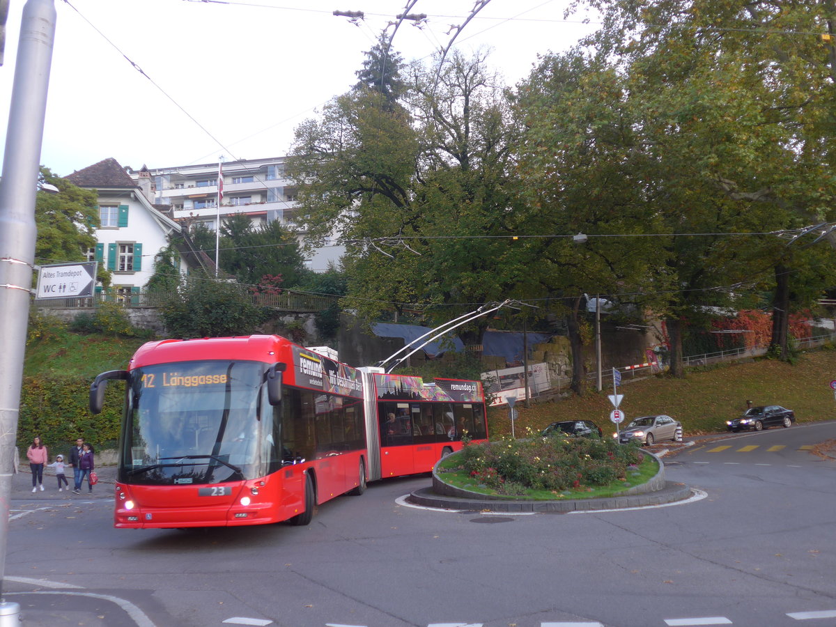 (210'489) - Bernmobil, Bern - Nr. 23 - Hess/Hess Gelenktrolleybus am 20. Oktober 2019 in Bern, Brenpark