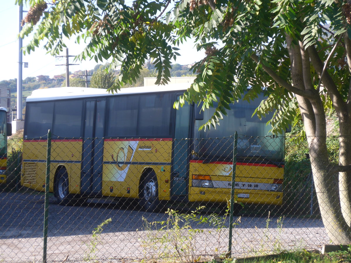 (210'523) - Autopostale, Muggio - TI 336'055 - Setra (ex AutoPostale Ticino Nr. 514) am 26. Oktober 2019 in Balerna, Garage