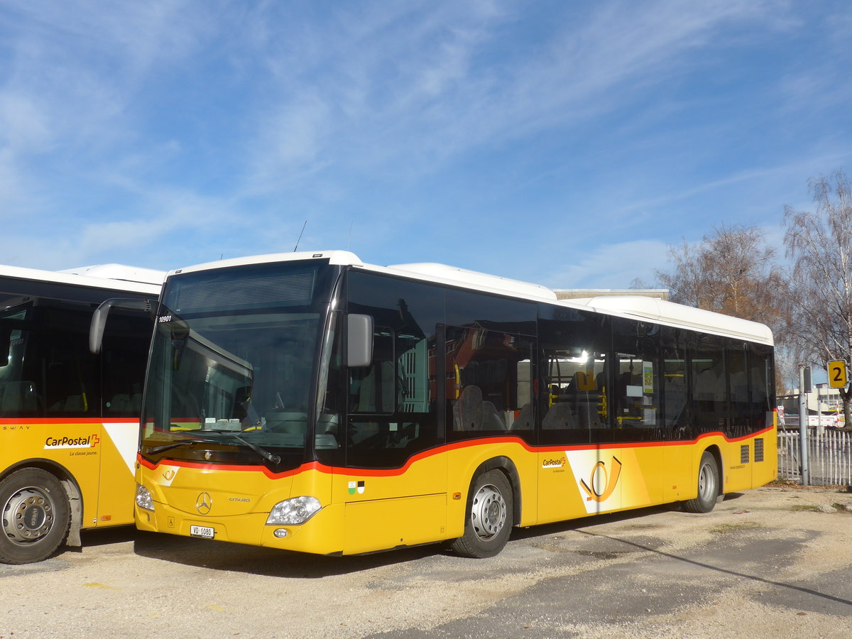 (212'770) - CarPostal Ouest - VD 1080 - Mercedes (ex TPB, S�deilles) am 8. Dezember 2019 in Yverdon, Garage