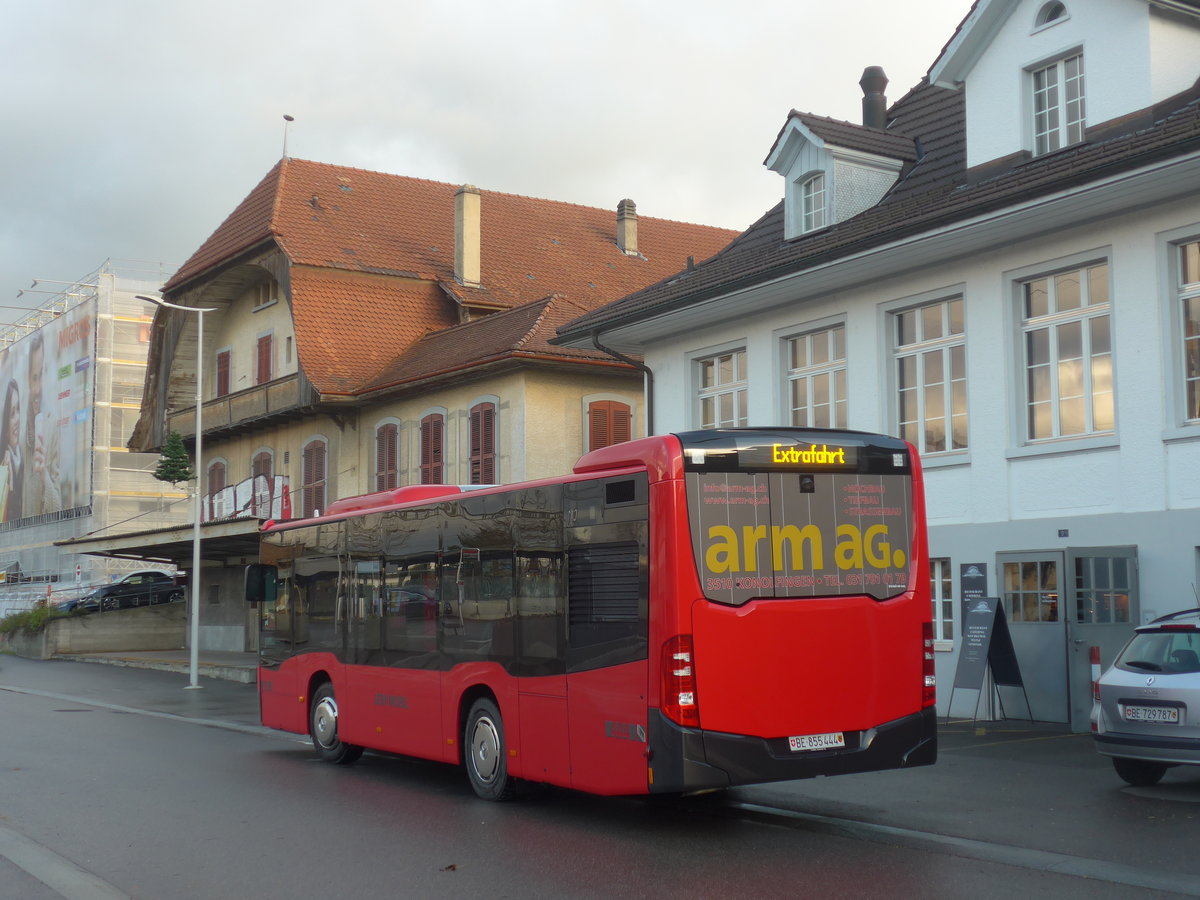 (212'887) - Bernmobil, Bern - Nr. 444/BE 855'444 - Mercedes am 14. Dezember 2019 beim Bahnhof M�nsingen