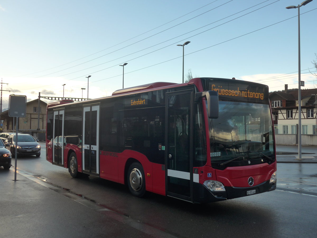(212'894) - Bernmobil, Bern - Nr. 444/BE 855'444 - Mercedes am 14. Dezember 2019 beim Bahnhof M�nsingen