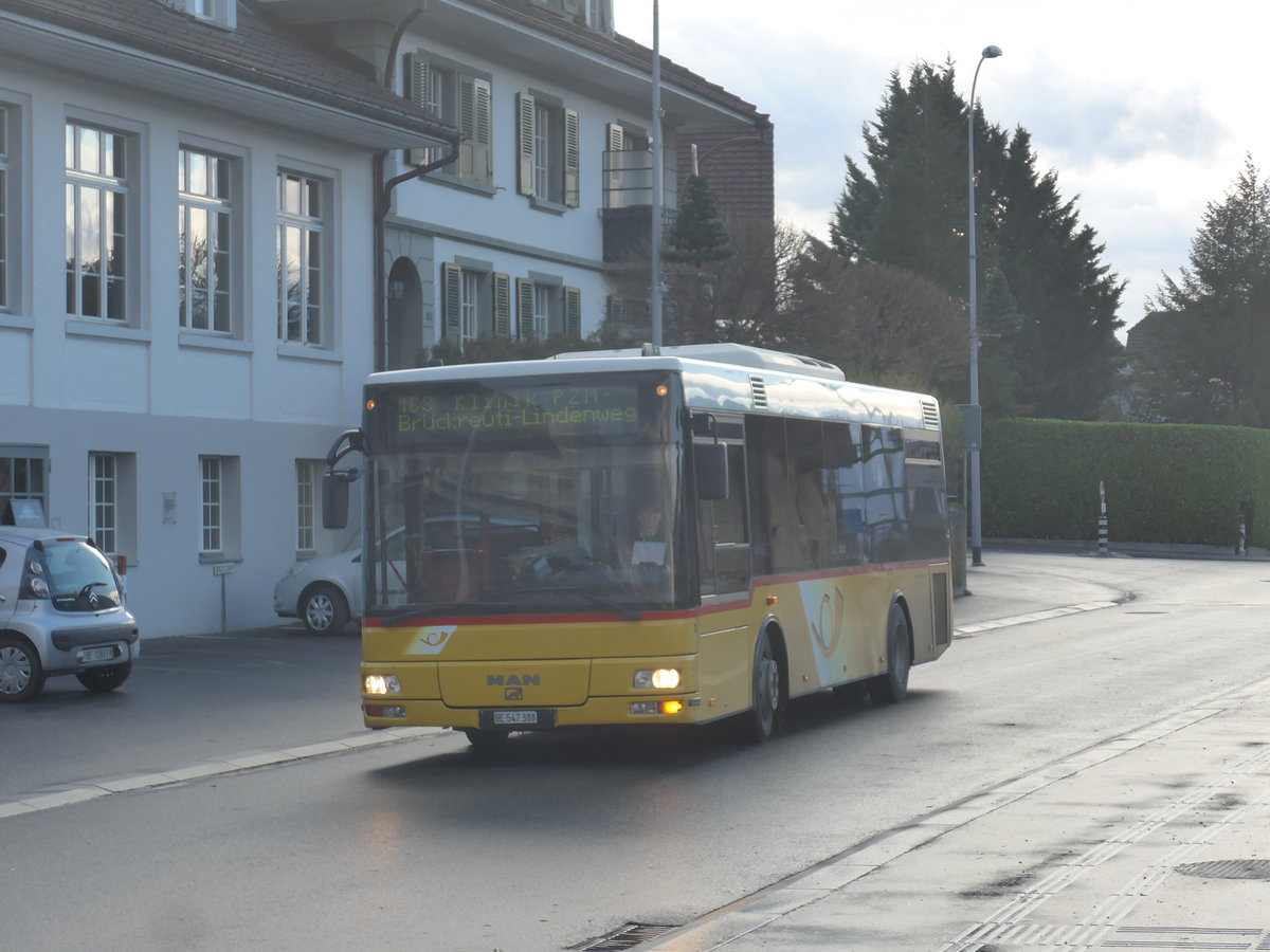 (212'899) - Lengacher, Wichtrach - Nr. 3/BE 547'388 - MAN/G�ppel am 14. Dezember 2019 beim Bahnhof M�nsingen