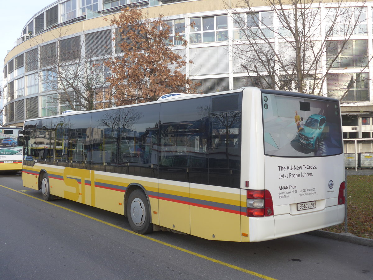 (213'009) - STI Thun - Nr. 130/BE 801'130 - MAN am 16. Dezember 2019 bei der SChifflndte Thun