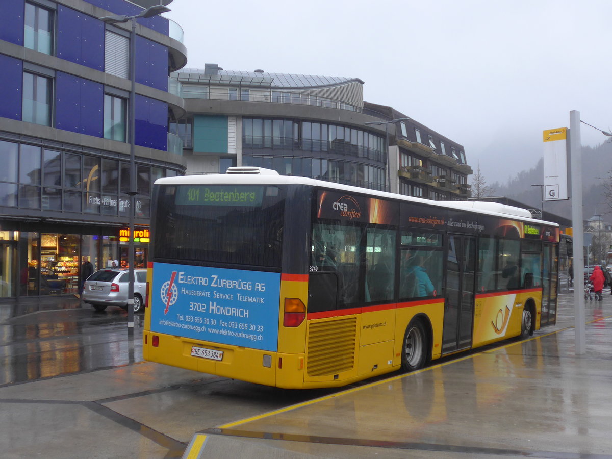 (213'074) - PostAuto Bern - BE 653'384 - Mercedes (ex Nr. 532; ex BE 610'544; ex BE 614'044) am 22. Dezember 2019 beim Bahnhof Interlaken West
