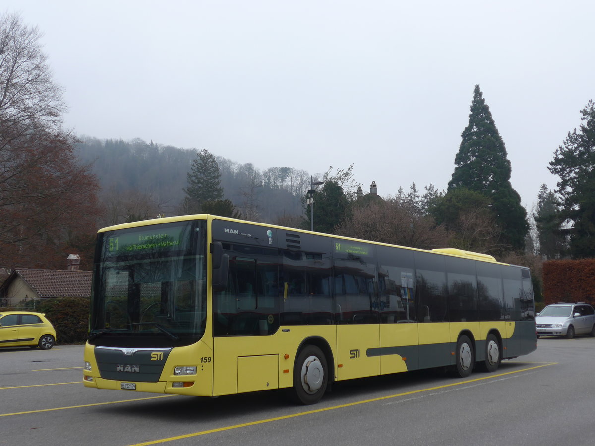 (213'196) - STI Thun - Nr. 159/BE 752'159 - MAN am 30. Dezember 2019 bei der Schiffl�ndte Thun