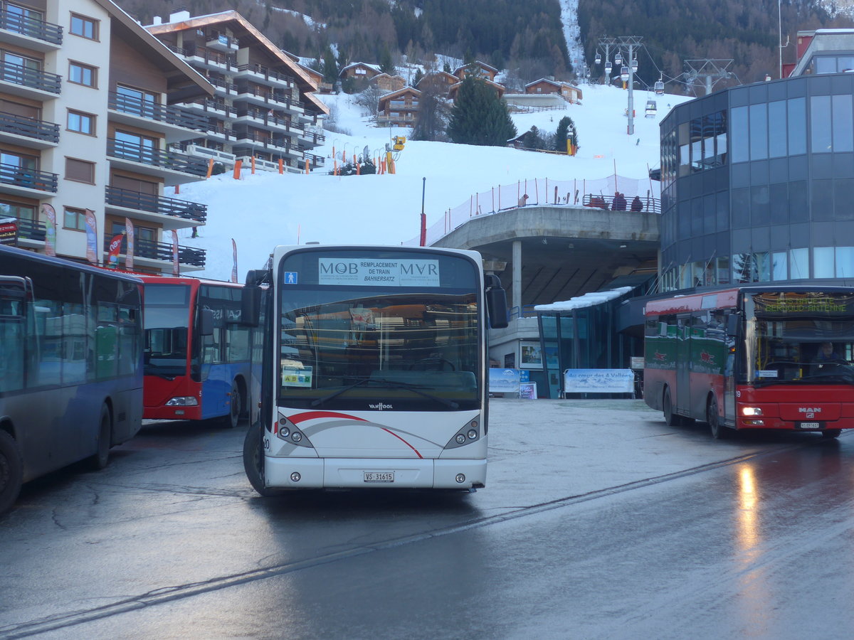 (213'352) - Lathion, Sion - Nr. 20/VS 31'615 - Van Hool (ex CAM Monaco/MC) am 4. Januar 2020 in Haute-Nendaz, Tlcabine