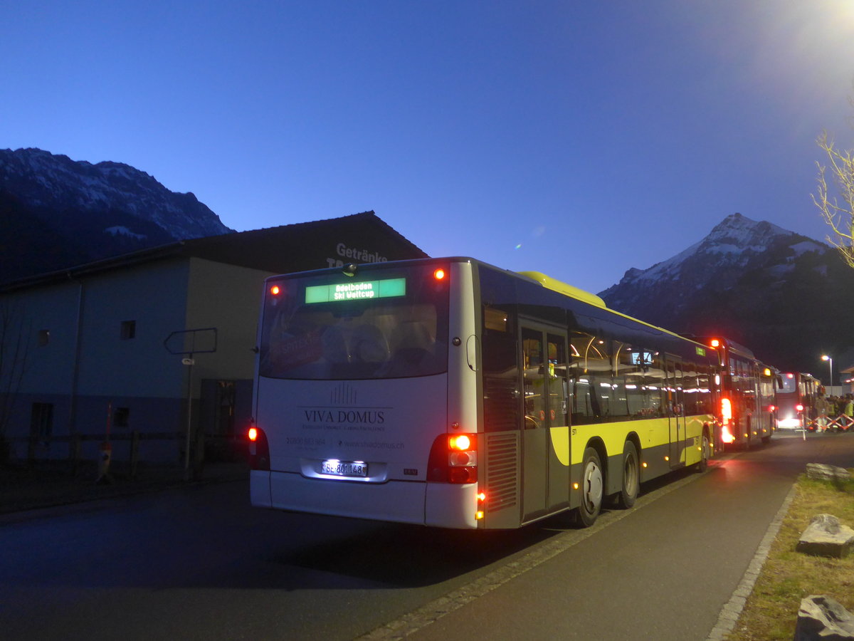 (213'447) - STI Thun - Nr. 148/BE 801'148 - MAN am 11. Januar 2020 beim Bahnhof Frutigen