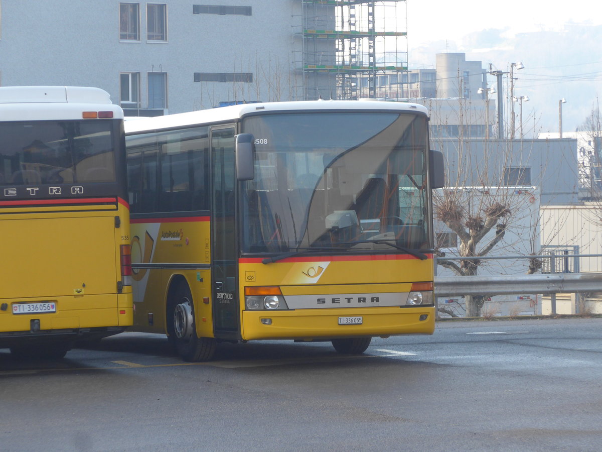 (213'854) - Autopostale, Muggio - TI 336'055 - Setra (ex AutoPostale Ticino Nr. 514) am 18. Januar 2020 in Balerna, Garage