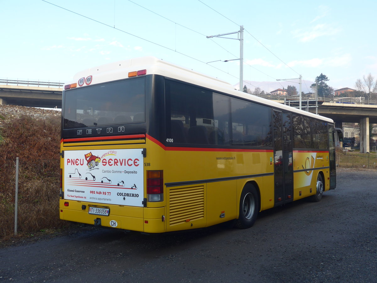 (213'861) - Autopostale, Muggio - Nr. 538/TI 336'058 - Setra (ex AutoPostale Ticino Nr. 538; ex Marchetti, Airolo Nr. 1) am 18. Januar 2020 in Balerna, Garage