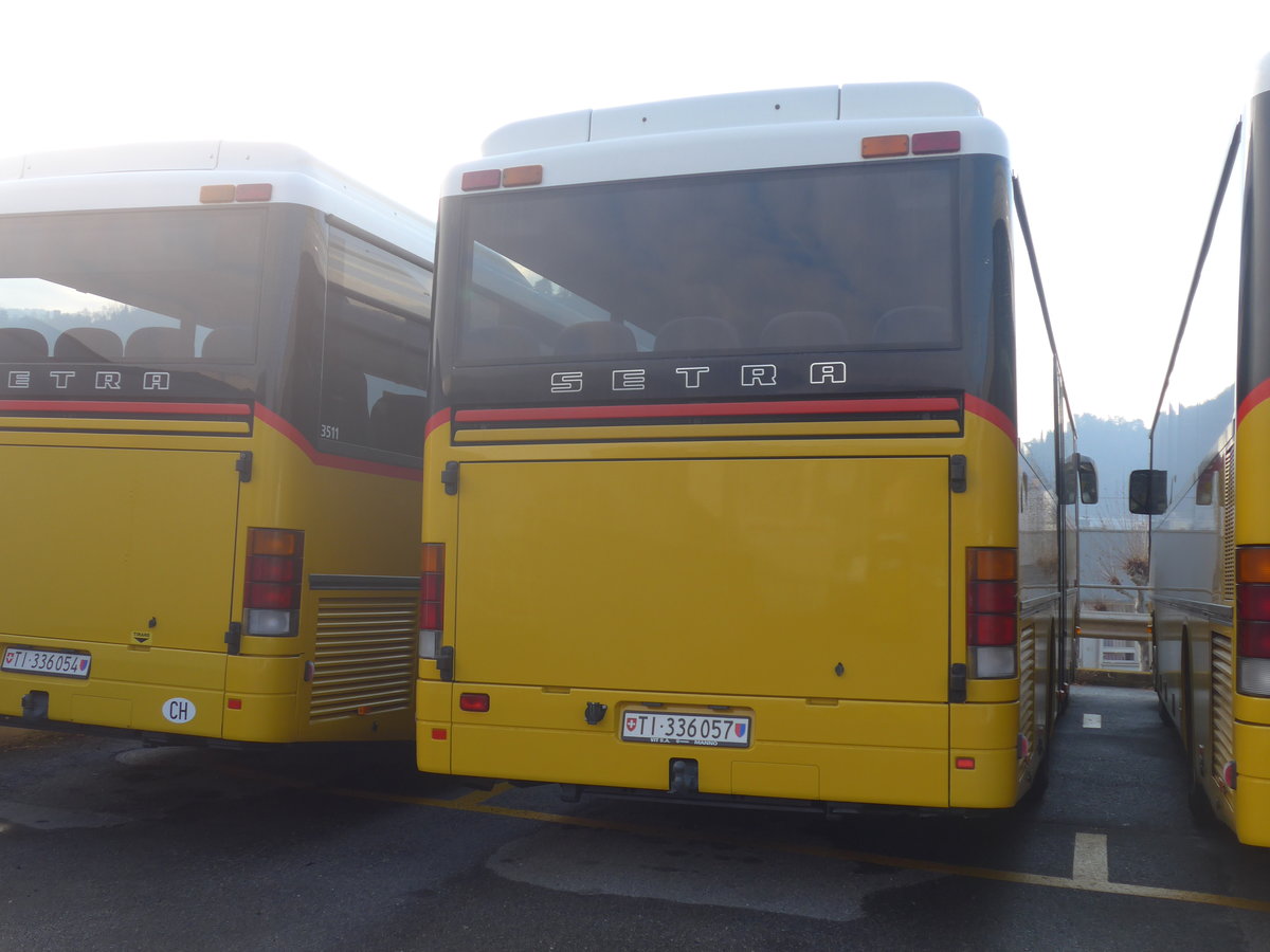 (213'867) - Autopostale, Muggio - TI 336'057 - Setra (ex AutoPostale Ticino Nr. 536; ex Marchetti, Airolo Nr. 4) am 18. Januar 2020 in Balerna, Garage