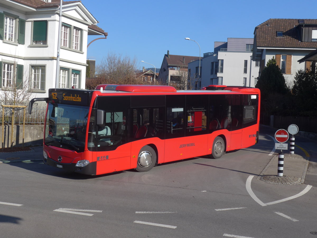 (213'966) - Bernmobil, Bern - Nr. 444/BE 855'444 - Mercedes am 20. Januar 2020 beim Bahnhof M�nsingen