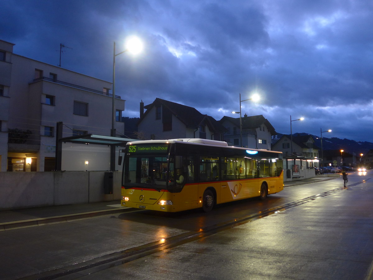 (214'081) - PostAuto Ostschweiz - SZ 58'002 - Mercedes (ex Kistler, Reichenburg) am 1. Februar 2020 beim Bahnhof Siebnen-Wangen