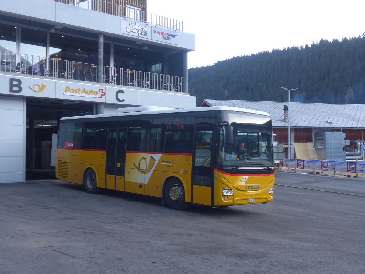 (214'126) - Seiler, Ernen - VS 464'701 - Iveco (ex PostAuto Wallis) am 9. Februar 2020 in Fiesch, Postautostation