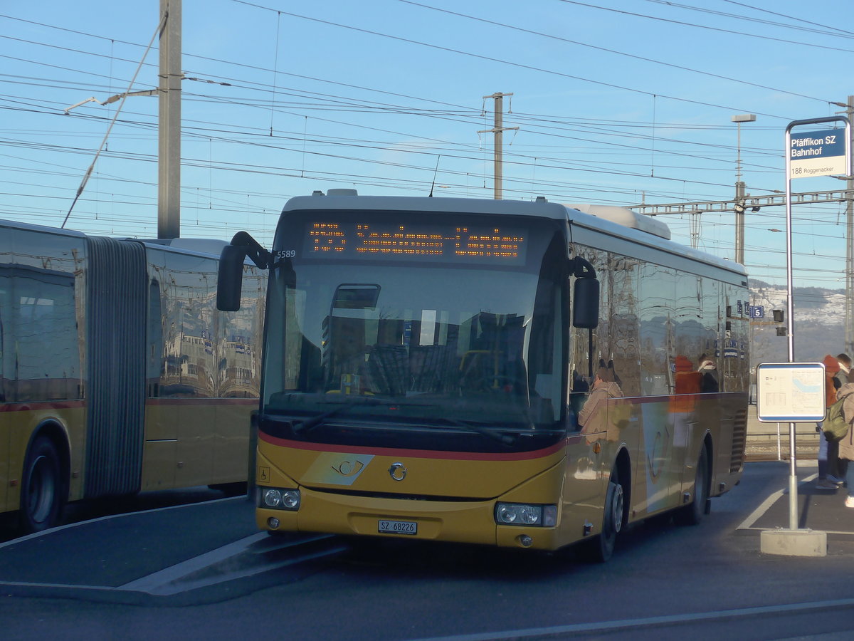(214'218) - Lienert&Ehrler, Einsiedeln - SZ 68'226 - Irisbus (ex Schuler, Feusisberg) am 15. Februar 2020 beim Bahnhof Pf�ffikon