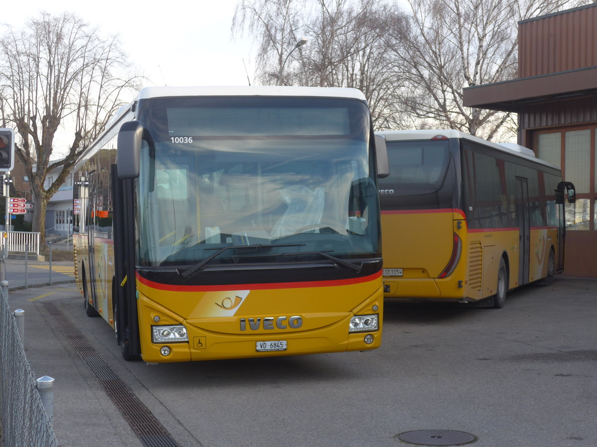 (214'364) - Faucherre, Moudon - VD 6845 - Iveco am 16. Februar 2020 in Yverdon, Postgarage