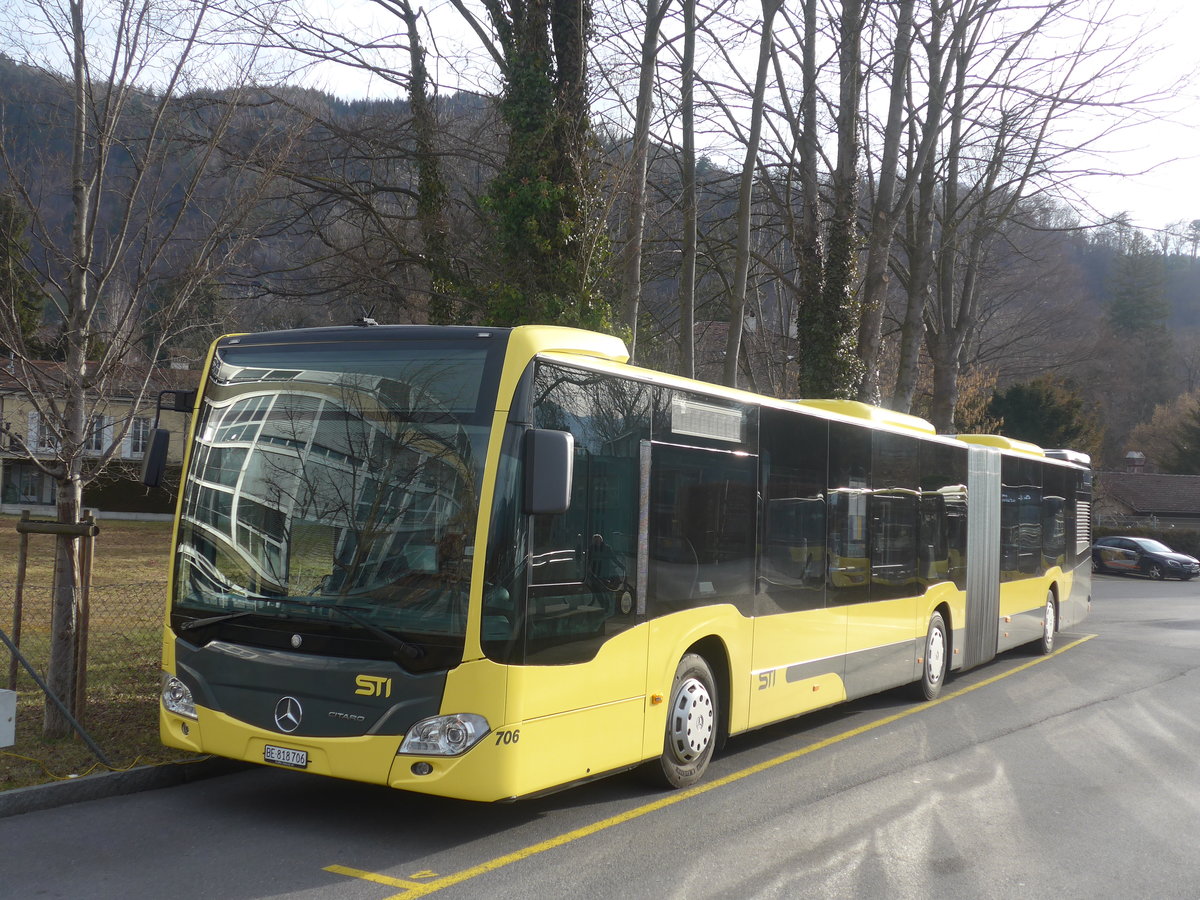 (214'371) - STI Thun - Nr. 706/BE 818'706 - Mercedes am 17. Februar 2020 bei der Schifflndte Thun