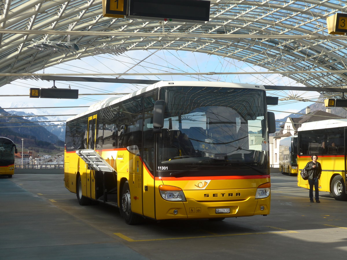 (214'931) - PostAuto Graub�nden - GR 179'708 - Setra am 1. M�rz 2020 in Chur, Postautostation