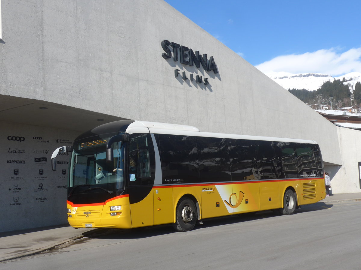 (214'950) - PostAuto Graubnden - GR 162'989 - MAN am 1. Mrz 2020 in Flims, Bergbahnen