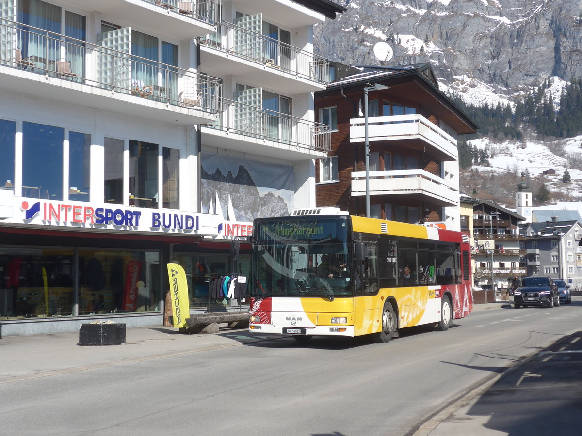 (214'981) - Stuppan, Flims - GR 52'063 - MAN/G�ppel am 1. M�rz 2020 in Flims, Bergbahnen