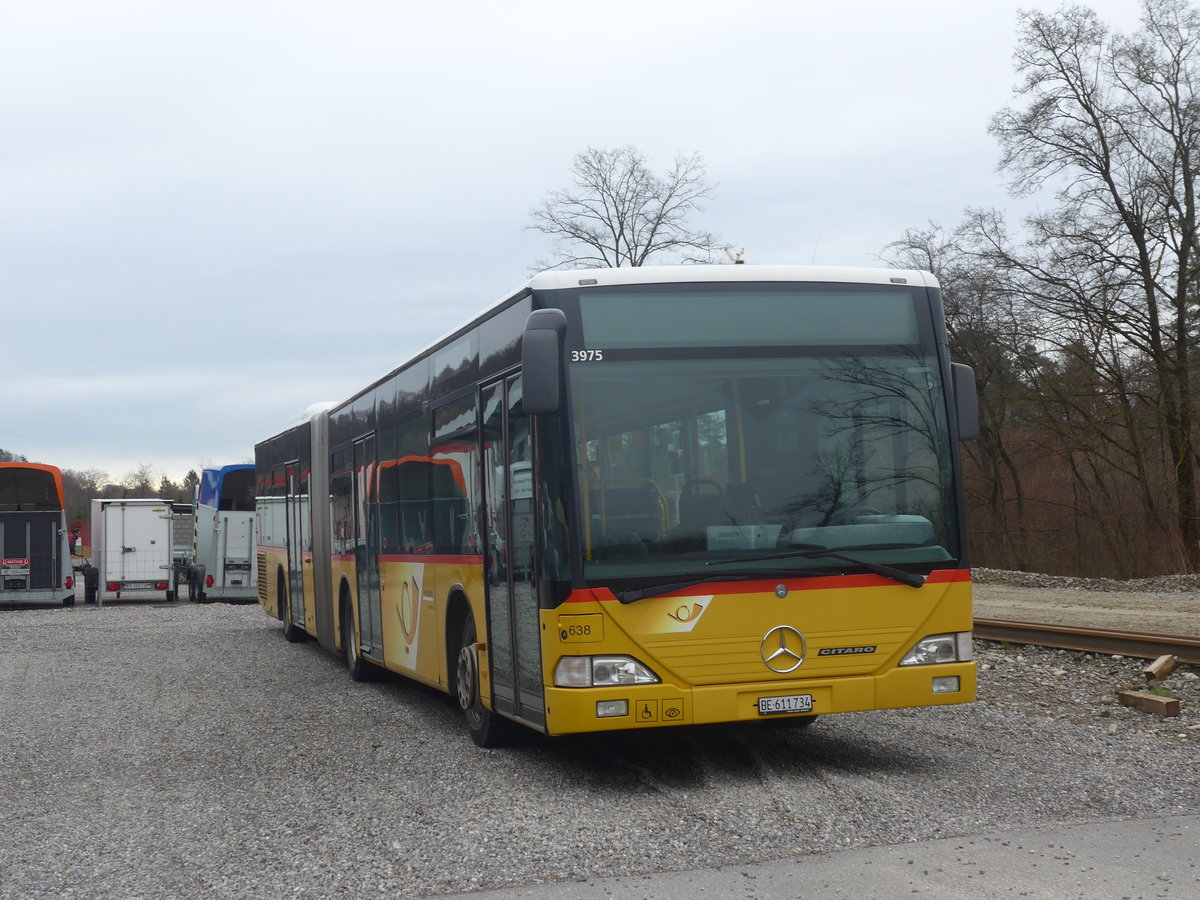 (215'034) - PostAuto Bern - Nr. 638/BE 611'734 - Mercedes am 2. M�rz 2020 in Laupen, Garage
