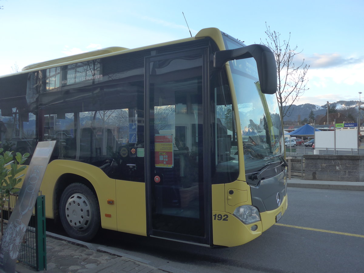 (215'110) - STI Thun - Nr. 192/BE 804'192 - Mercedes am 12. M�rz 2020 bei der Schiffl�ndte Thun (Teilaufnahme)