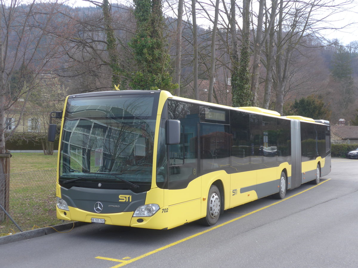 (215'115) - STI Thun - Nr. 702/BE 555'702 - Mercedes am 14. M�rz 2020 bei der Schiffl�ndte Thun