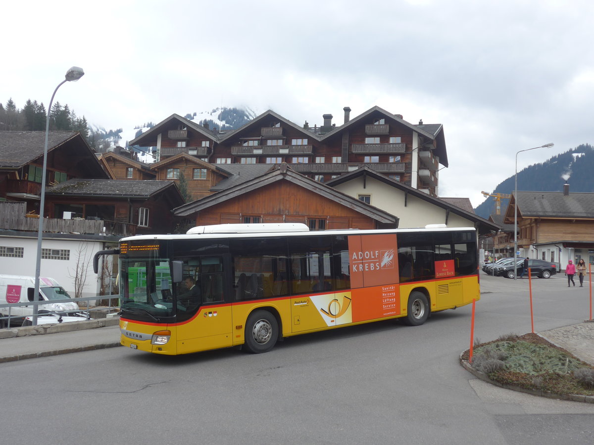 (215'125) - K�bli, Gstaad - BE 104'023 - Setra (ex Nr. 1) am 14. M�rz 2020 beim Bahnhof Gstaad