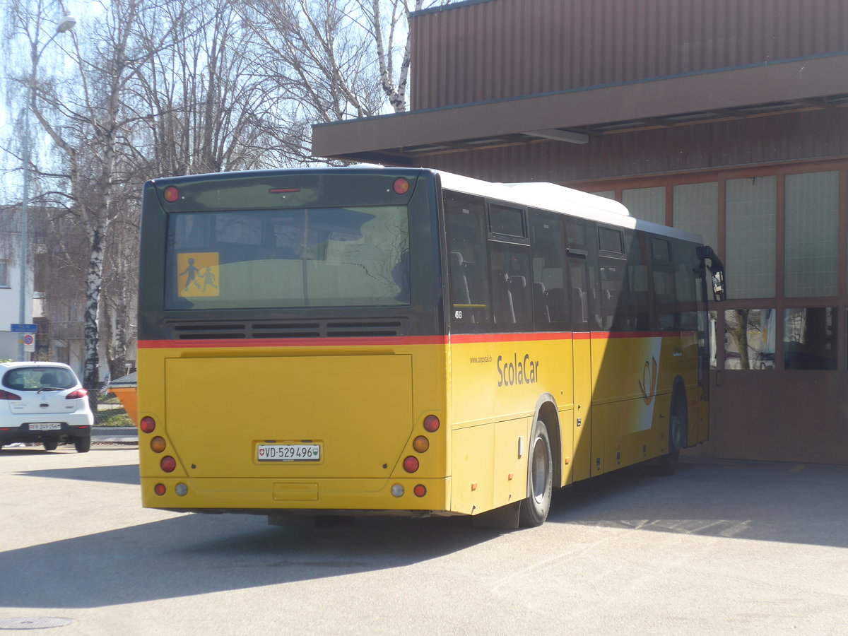 (215'224) - CarPostal Ouest - VD 529'496 - Temsa (ex TMR Martigny Nr. 134) am 15. M�rz 2020 in Yverdon, Garage