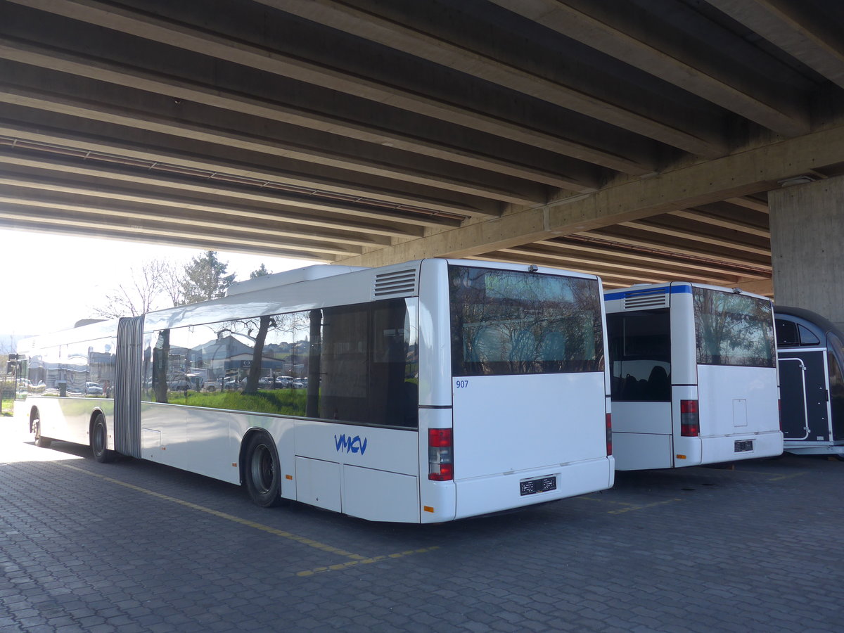 (215'264) - VMCV Clarens - Nr. 907 - MAN (ex PostAuto Zrich Nr. 164; ex PostAuto Zrich Nr. 26) am 15. Mrz 2020 in Kerzers, Murtenstrasse