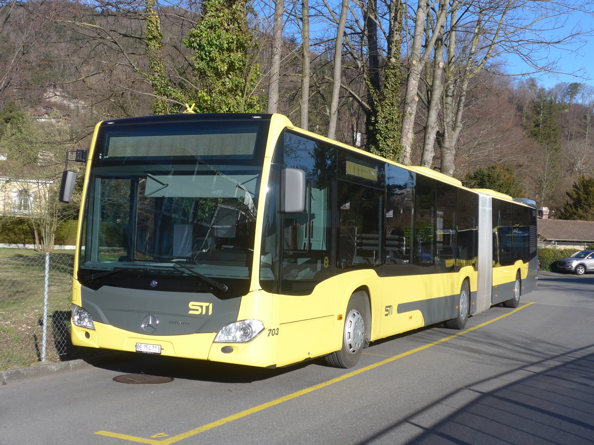 (215'266) - STI Thun - Nr. 703/BE 754'703 - Mercedes am 15. Mrz 2020 bei der Schifflndte Thun