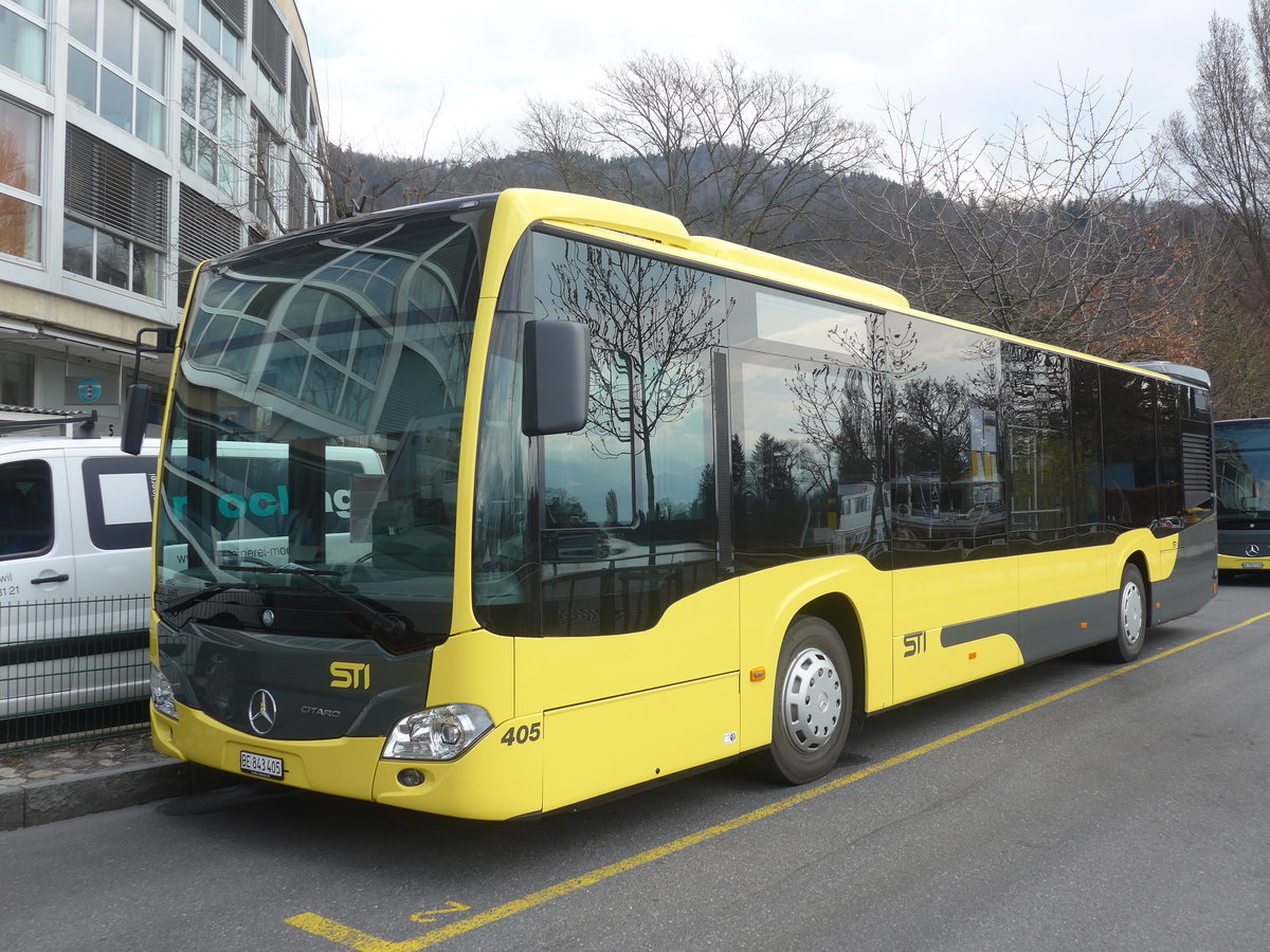 (215'288) - STI Thun - Nr. 405/BE 843'405 - Mercedes am 20. M�rz 2020 bei der Schiffl�ndte Thun