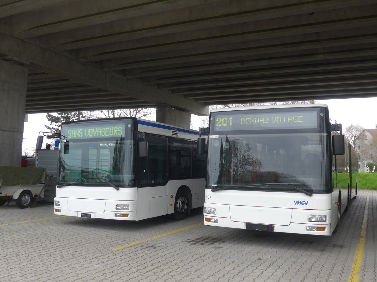 (215'410) - VMCV Clarens - Nr. 907 - MAN (ex PostAuto Z�rich Nr. 164; ex PostAuto Z�rich Nr. 26) am 22. M�rz 2020 in Kerzers, Murtenstrasse