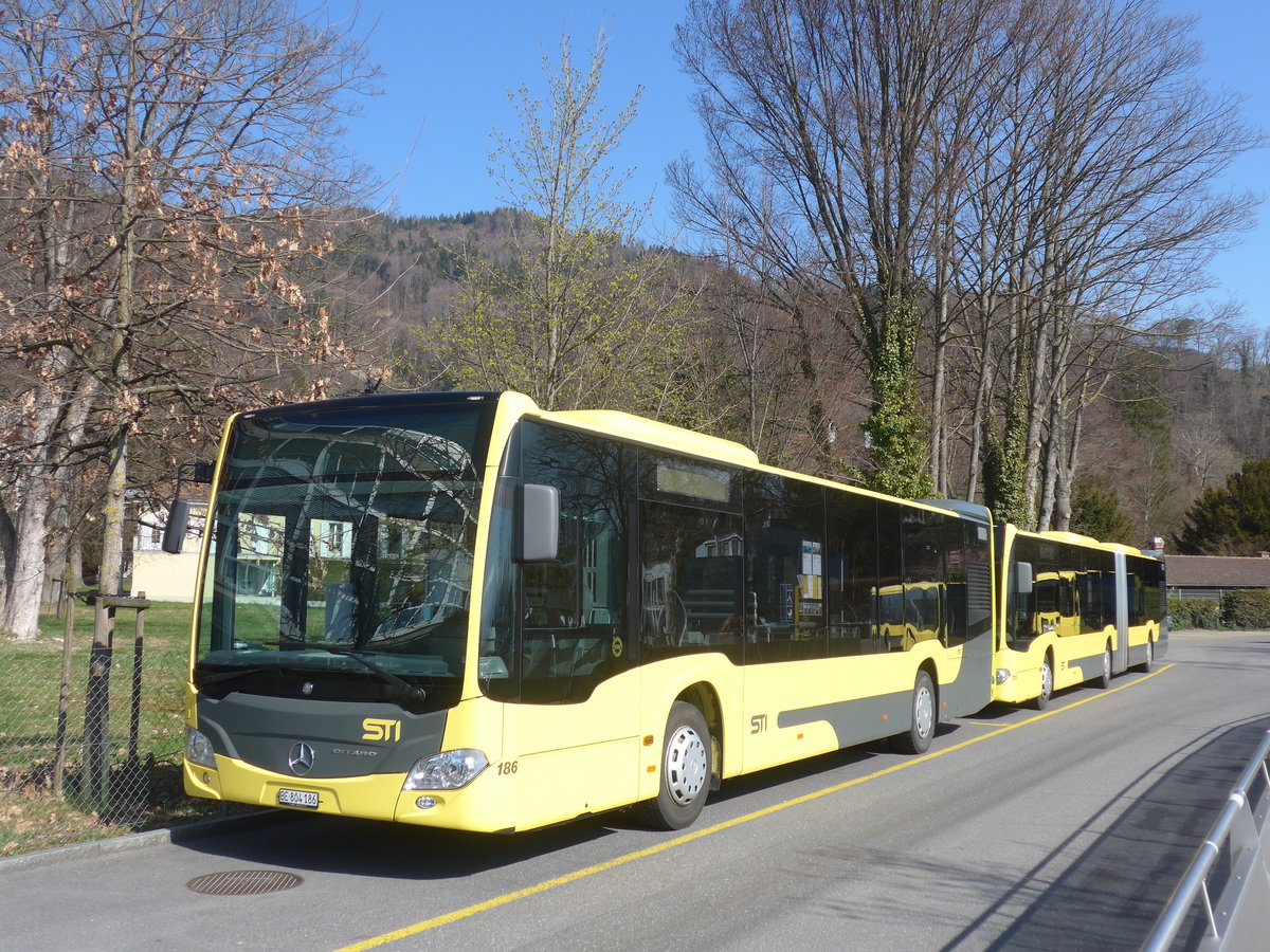 (215'488) - STI Thun - Nr. 186/BE 804'186 - Mercedes am 23. M�rz 2020 bei der Schiffl�ndte Thun