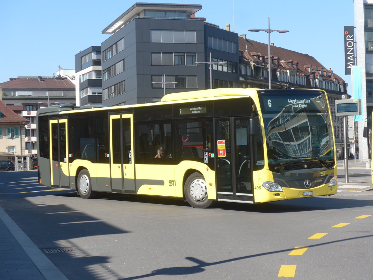 (215'498) - STI Thun - Nr. 405/BE 843'405 - Mercedes am 24. M�rz 2020 beim Bahnhof Thun