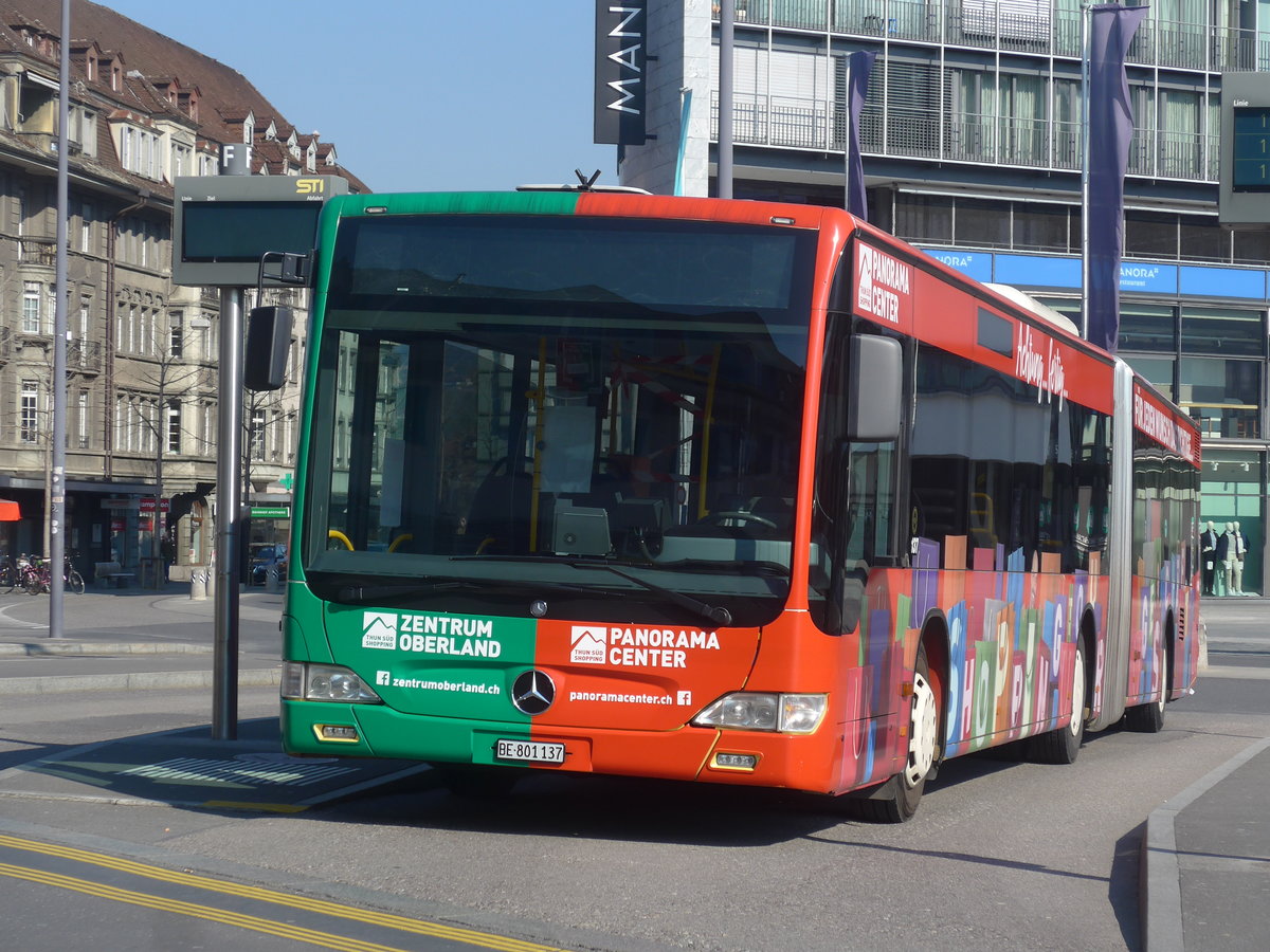 (215'512) - STI Thun - Nr. 137/BE 801'137 - Mercedes am 25. M�rz 2020 beim Bahnhof Thun