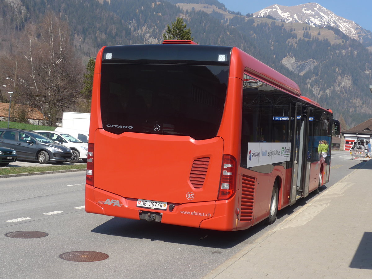 (215'550) - AFA Adelboden - Nr. 95/BE 26'774 - Mercedes am 25. M�rz 2020 beim Bahnhof Frutigen