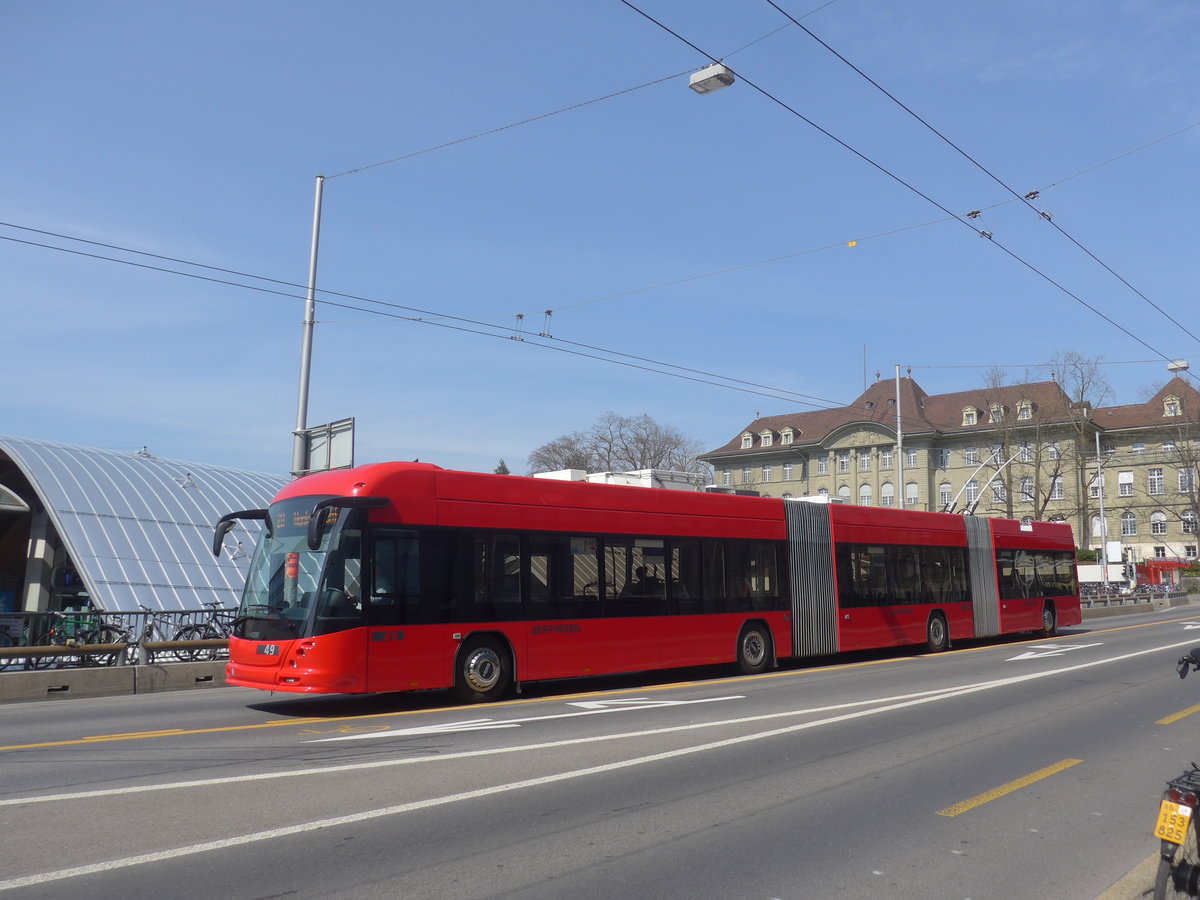 (215'582) - Bernmobil, Bern - Nr. 49 - Hess/Hess Doppelgelenktrolleybus am 27. M�rz 2020 in Bern, Schanzenstrasse
