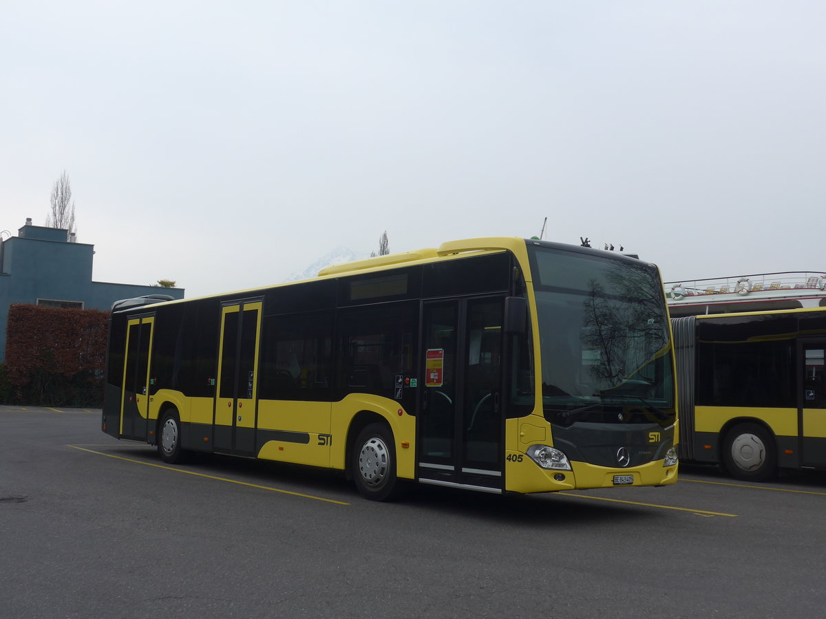 (215'667) - STI Thun - Nr. 405/BE 843'405 - Mercedes am 29. M�rz 2020 bei der Schiffl�ndte Thun