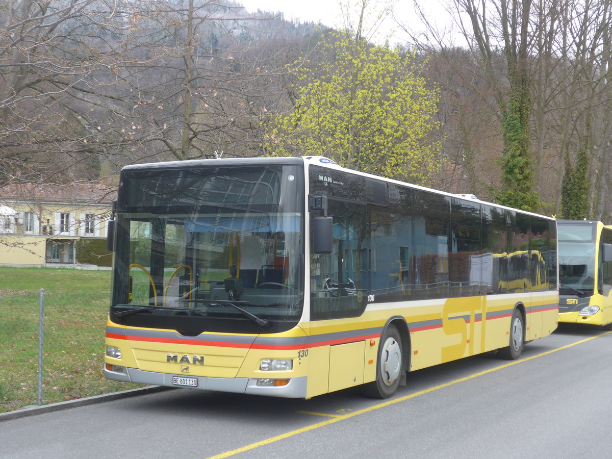 (215'681) - STI Thun - Nr. 130/BE 801'130 - MAN am 30. M�rz 2020 bei der Schiffl�ndte Thun