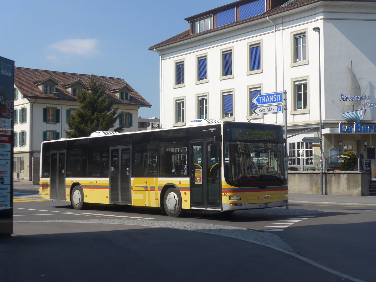 (215'803) - STI Thun - Nr. 130/BE 801'133 - MAN am 2. April 2020 in Thun, Guisanplatz